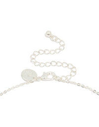 Silver Plated Cubic Zirconia Small Bow Pendant Necklace - link has visual effect only