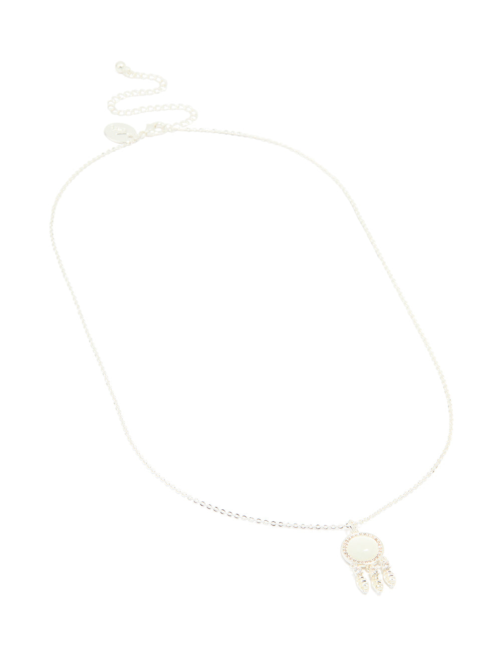 Silver Plated Cubic Zirconia Dream Catcher Necklace