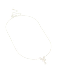 Silver Plated Cubic Zirconia Butterfly Teardrop Necklace - link has visual effect only