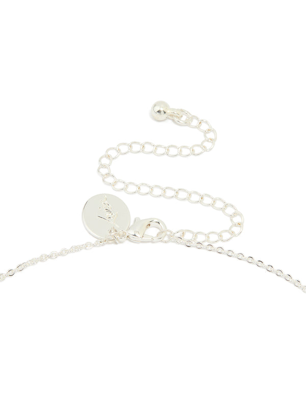 Silver Plated Cubic Zirconia Cherry Pendant Necklace