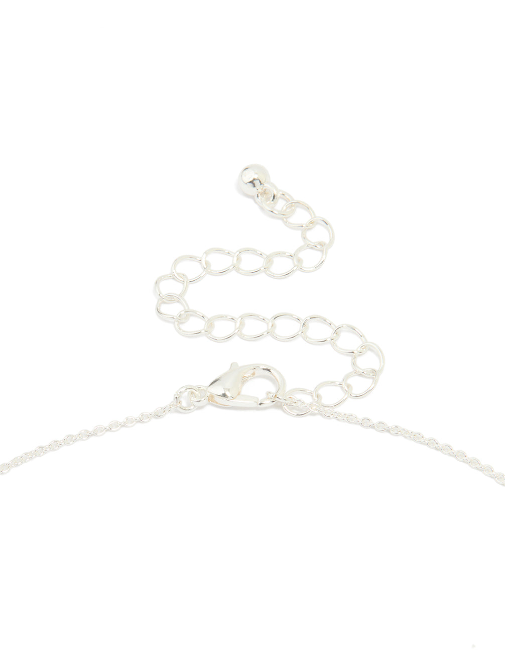 Silver Plated Cubic Zirconia Pave Chunky Bow Necklace
