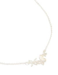 Silver Plated Cubic Zirconia Butterfly Pendant Necklace - link has visual effect only