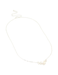 Silver Plated Cubic Zirconia Butterfly Pendant Necklace - link has visual effect only