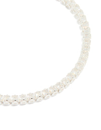 Silver Plated Cubic Zirconia Baguette Tennis Bracelet - link has visual effect only