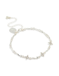 Silver Plated Winding Mini Flower Bracelet - link has visual effect only