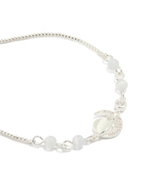 Silver Plated Cubic Zirconia & Rose Quartz Celestial Toggle Bracelet - link has visual effect only