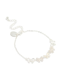 Silver Plated Multi Bows Bracelet - link has visual effect only