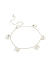 Silver Plated Mini Bow Charm Bracelet - link has visual effect only