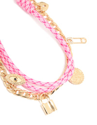 Gold & Rope Mixed Charms Key Chain - link has visual effect only
