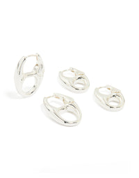 Silver Soda Tab Hoop Earrings 2-Pack - link has visual effect only