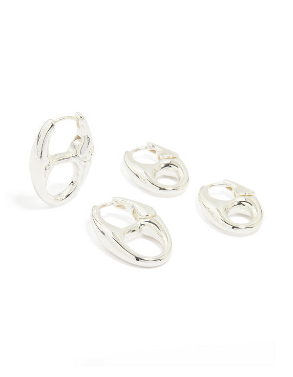 Silver Soda Tab Hoop Earrings 2-Pack