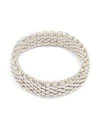 Silver Honeycomb Stretch Bracelet - link has visual effect only
