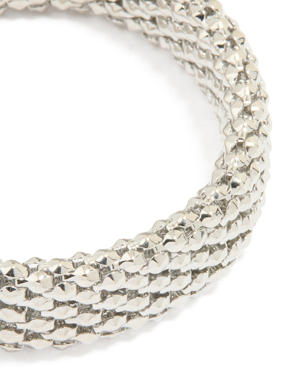 Silver Honeycomb Stretch Bracelet