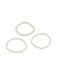 Silver Ball Stretch Bracelet 3-Pack - link has visual effect only