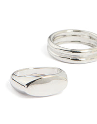 Silver Signet & Twist Rings 5-Pack - link has visual effect only