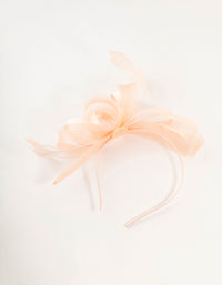 Pink Metallic Feather Fascinator - link has visual effect only