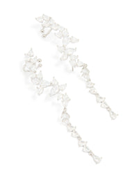 Silver Cubic Zirconia Crawler Stud Earrings - link has visual effect only