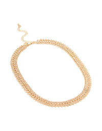 Gold Cubic Zirconia Short Tennis Necklace - link has visual effect only