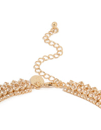 Gold Cubic Zirconia Short Tennis Necklace - link has visual effect only