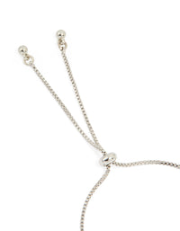 Silver Cubic Zirconia Circle Toggle Bracelet - link has visual effect only