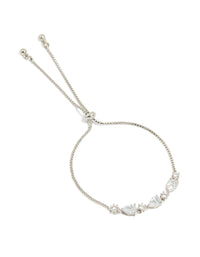 Silver Cubic Zirconia Toggle Bracelet - link has visual effect only