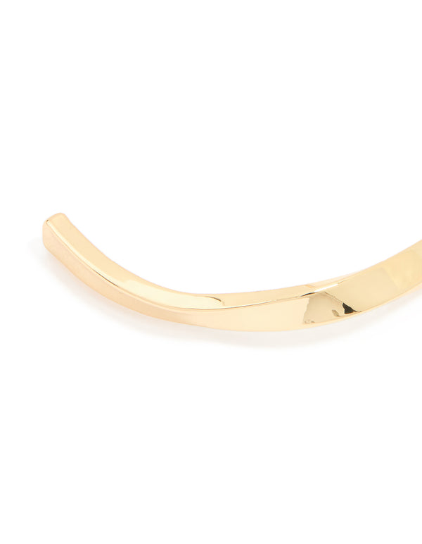 Gold Plated Wavy Molten Open Wrist Cuff