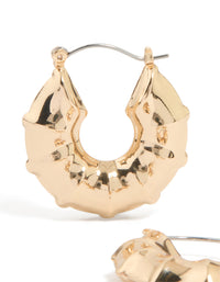 Gold Mini Bamboo Hoop Earrings - link has visual effect only