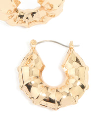 Gold Mini Bamboo Hoop Earrings - link has visual effect only