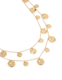 Gold Mini Organic Disc Layered Necklace - link has visual effect only