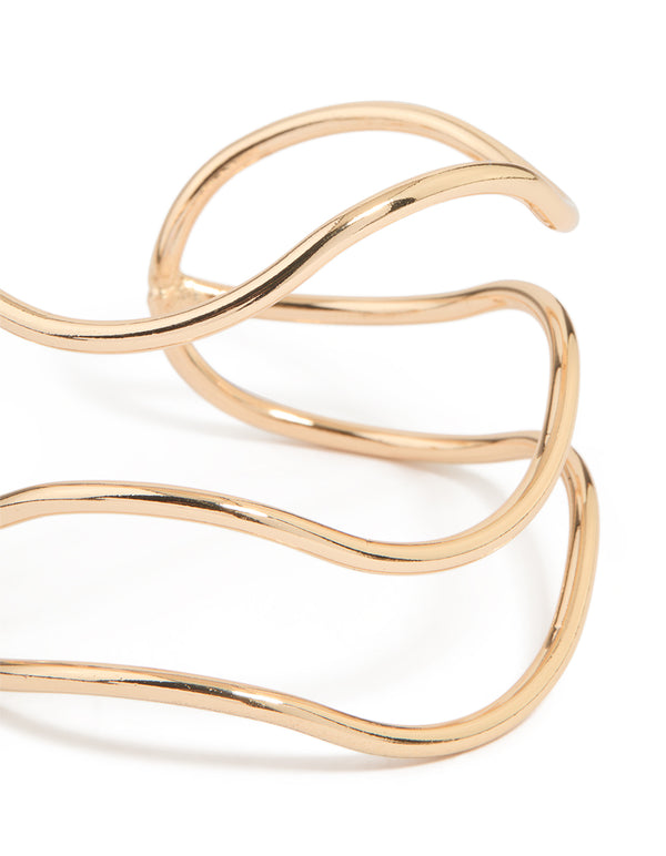 Gold Triangular Squiggle Wrist Cuff