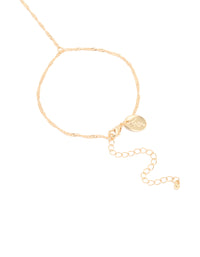 Gold Singapore Hand Chain - link has visual effect only