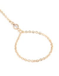 Gold Diamante Triangular Hand Chain - link has visual effect only