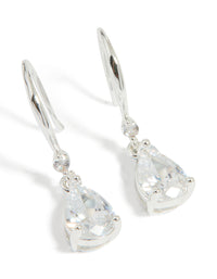 Silver Plated Cubic Zirconia Teardrop Earrings - link has visual effect only