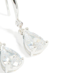 Silver Plated Cubic Zirconia Teardrop Earrings - link has visual effect only