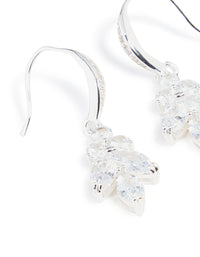 Silver Plated Cubic Zirconia Flower Vine Hook Earrings - link has visual effect only