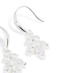 Silver Plated Cubic Zirconia Flower Vine Hook Earrings - link has visual effect only