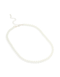 Silver Plated Pearl Necklace - link has visual effect only