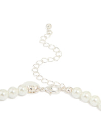 Silver Plated Pearl Necklace - link has visual effect only
