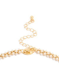 Gold Plated Pearl Station Necklace - link has visual effect only