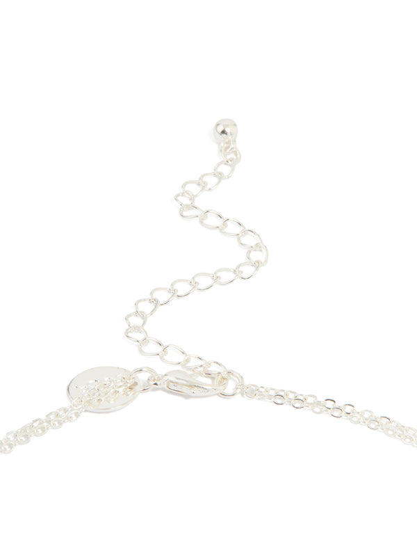 Silver Plated Pearl Layered Necklace