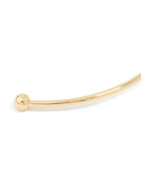 Gold Plated Cubic Zirconia Bow Wrist Cuff - link has visual effect only