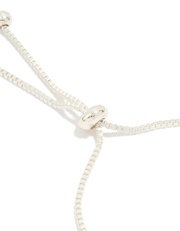 Silver Plated Cubic Zirconia Regal Toggle Bracelet