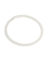 Silver Plated Cubic Zirconia Tennis Bracelet - link has visual effect only