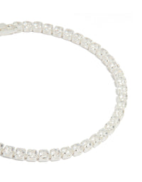 Silver Plated Cubic Zirconia Tennis Bracelet - link has visual effect only