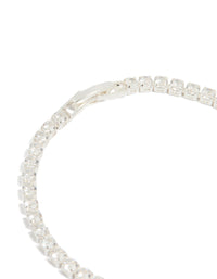 Silver Plated Cubic Zirconia Tennis Bracelet - link has visual effect only