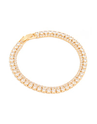 Gold Plated Cubic Zirconia Layered Tennis Bracelet - link has visual effect only