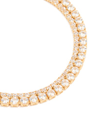 Gold Plated Cubic Zirconia Layered Tennis Bracelet - link has visual effect only