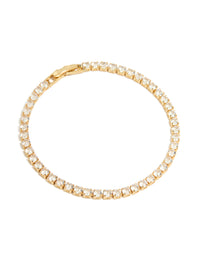 Gold Plated Cubic Zirconia Tennis Bracelet - link has visual effect only