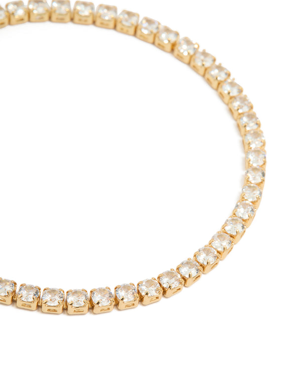 Gold Plated Cubic Zirconia Tennis Bracelet