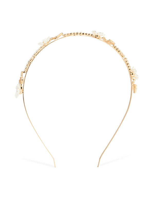 Gold Plated Small Butterfly Flower Headband